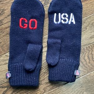Vintage Olympics blue mittens